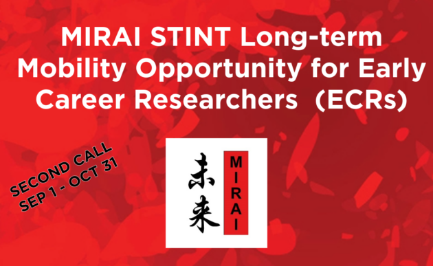 Text image for the MIRAI STINT ECR Long-term Mobility second round on September 1 to October 31.